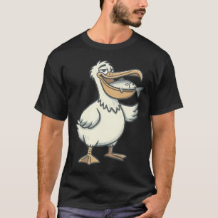 Pelikaan Met Vis Zak Wezens Schattig Dier Sti T-shirt