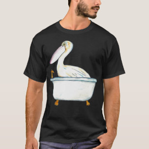 Pelikaan nemen bad watercolo t-shirt