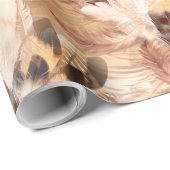 Pelikaan of Hawk Feather patroon Cadeaupapier (Rol Hoek)