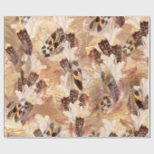 Pelikaan of Hawk Feather patroon Cadeaupapier (Vlak)