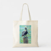 Pelikaan op een Pool Canvas tas (Achterkant)