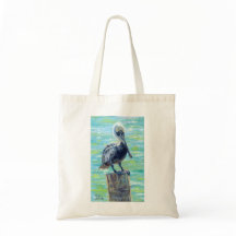 Pelikaan op een Pool Canvas tas