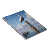 Pelikaan op een verweerde dockpaal notitieboek (Rechterzijde)