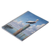 Pelikaan op een verweerde dockpaal notitieboek (Linkerzijde)