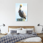 Pelikaan op pyloon canvas afdruk (Insitu (Slaapkamer))