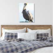 Pelikaan op pyloon canvas afdruk (Insitu (Slaapkamer))