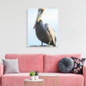 Pelikaan op pyloon canvas afdruk (Insitu (Woonkamer))