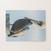 Pelikaan op pyloon legpuzzel (Horizontaal)