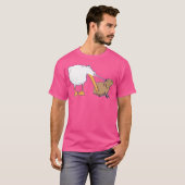 Pelikaan probeert Capybara Grappig Schattige meme T-shirt (Voorkant volledig)