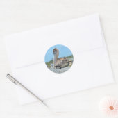 Pelikaan ronde sticker (Envelop)