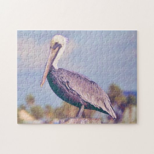 Pelikaan schilderij vogelkunst puzzel legpuzzel (Horizontaal)