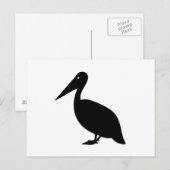 Pelikaan silhouet op wit briefkaart (Voorkant / Achterkant)