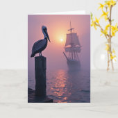 Pelikaan Vaderdag Zeilkaart Kaart (Gele Bloem)