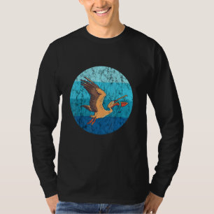 Pelikaan Vintage Retro Visvangst Tropische Vogel A T-shirt