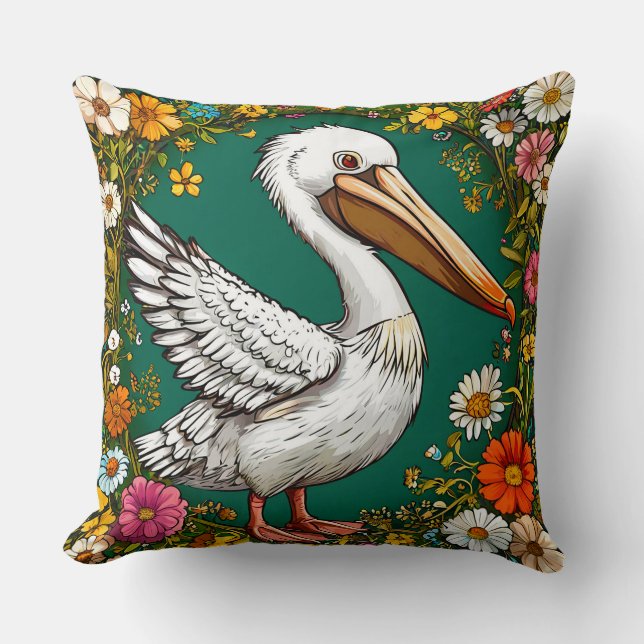 Pelikaan Vogel Bloemrijke Kust Bloeiende Natuur De Kussen (Voorkant)