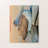 Pelikaan vogel Florida. Kerstgroeten Legpuzzel (Verticaal)