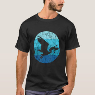 Pelikaan Vogel Vintage Retro Visvangst Tropische V T-shirt