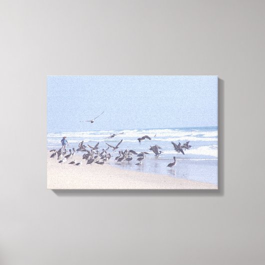Pelikaan Vogels Wildlife Dieren Oceaan Canvas Afdruk (Voorkant)