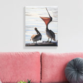 Pelikaan Vogels Wildlife Dieren Strand Canvas Afdruk (Insitu (Woonkamer))