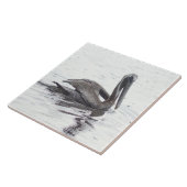 Pelikaan vogelwater Keramische Tegel Tegeltje (Zijkant)