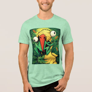 Pelikaan vs Kikker Moeras Geef Nooit Op Grappig T- Tri-Blend Shirt