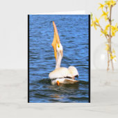 Pelikaan wens ik u Gelukkige Verjaardag? Kaart (Gele Bloem)