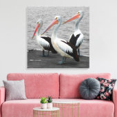 Pelikaan Zee Vogel Minimalistische Kleur Pop Fotog Canvas Afdruk (Insitu (Woonkamer))