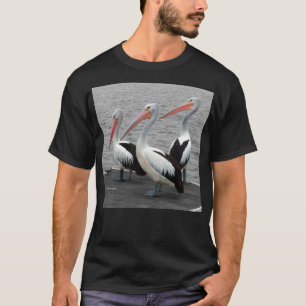 Pelikaan Zee Vogel Minimalistische Kleur Pop Fotog T-shirt