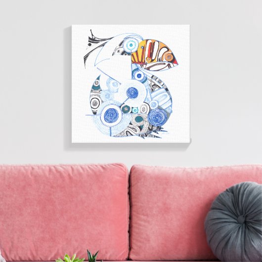 Pelikaancanvas Canvas Afdruk (Insitu (Woonkamer))