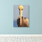 Pelikaanhouding Canvas Afdruk (Insitu (Houten vloer))