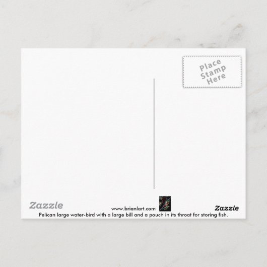 pelikaans briefkaart (Achterkant)