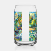 Pelikaanvogel in Wonderland Bloemen gepersonalisee Blikvorm Glas (Rechts)