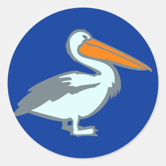 Pelikan pelican ronde sticker (Voorkant)