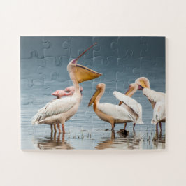 Pelikanen aan het meer legpuzzel