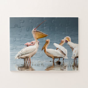 Pelikanen aan het meer legpuzzel