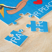 Pelikanen bidden voor vrede legpuzzel (Zijkant)