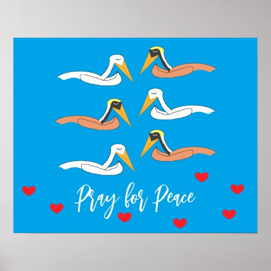 Pelikanen bidden voor vrede: poster (Voorkant)