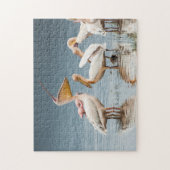 Pelikanen bij het meer van Puzzle Legpuzzel (Verticaal)