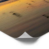 Pelikanen bij zonsondergang - Venice Beach, CA Poster (Hoek)