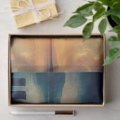 Pelikanen kijken naar de zonsondergang decoupage tissuepapier (Geschenk)