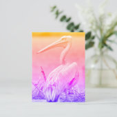 Pelikanen met roze rugdekking briefkaart (Staand voorkant)