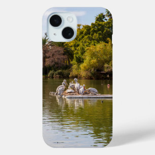 Pelikanen op het meer in de Phoenix Zoo iPhone 15 Case