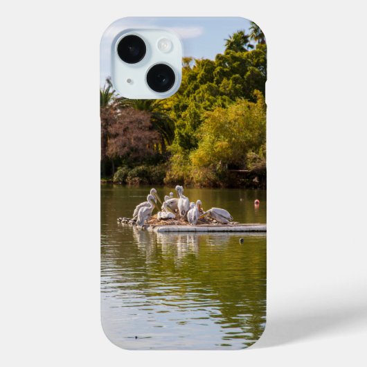 Pelikanen op het meer in de Phoenix Zoo Case-Mate iPhone Case (Achterkant)