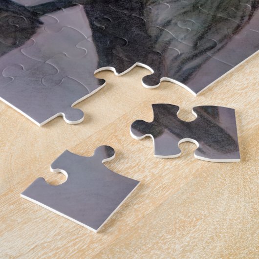 Pelikanen op zonsondergang legpuzzel (Zijkant)