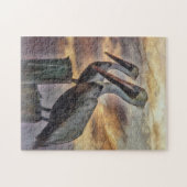 Pelikanen op zonsondergang legpuzzel (Horizontaal)