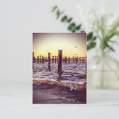 Pelikanen over de baai bij zonsondergang briefkaart (Staand voorkant)