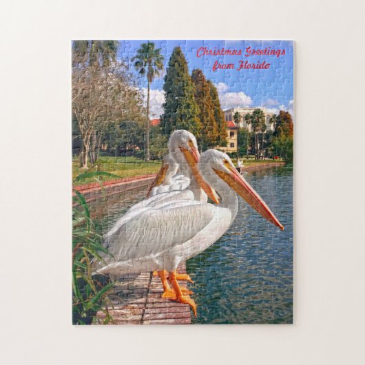 Pelikanen van Florida. Legpuzzel (Verticaal)