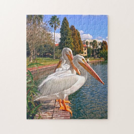 Pelikanen van Florida. Legpuzzel (Verticaal)