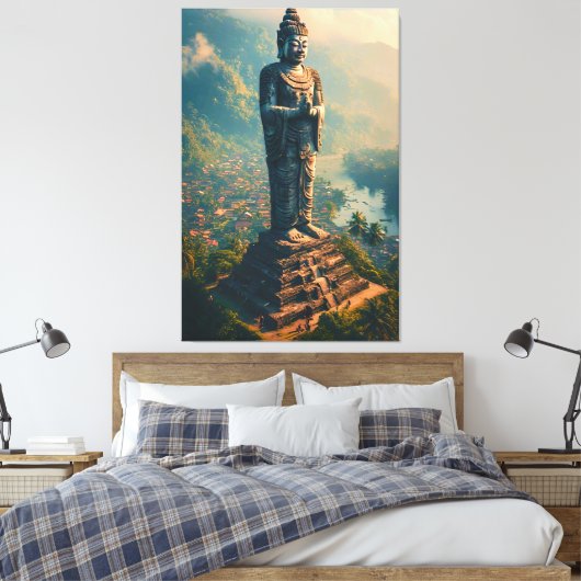 Pelindung Lembah - beschermer van de vallei Canvas Afdruk (Insitu (Slaapkamer))