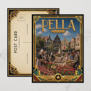 Pella Iowa Vintage Art Deco Gouden Tijdperk Briefkaart